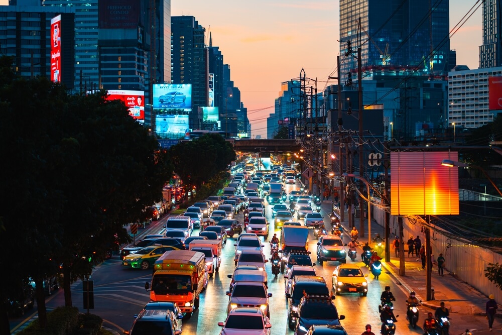 Driving A Rental Car At Night In Thailand